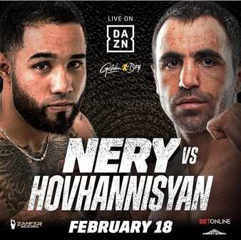 Fight poster showing Luis Nery and Azat Hovhannisyan in various poses.