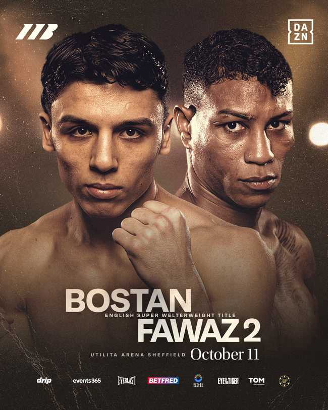 Fight poster showing Junaid Bostan and Bilal Fawaz in various poses.