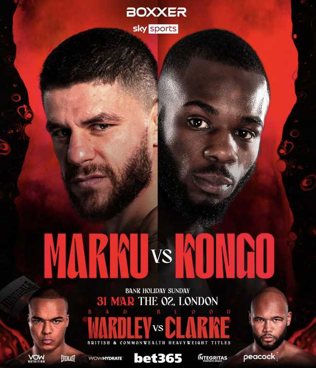 Fight poster showing Florian Marku and Chris Kongo in various poses.