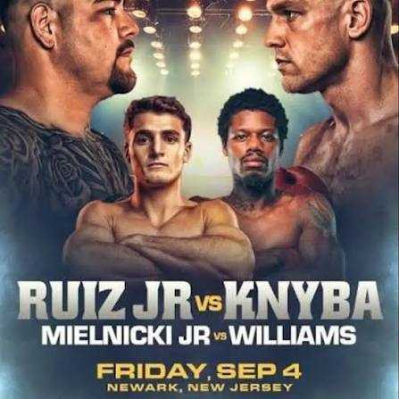 Fight poster showing Vito Mielnicki Jr and Austin Williams in various poses.