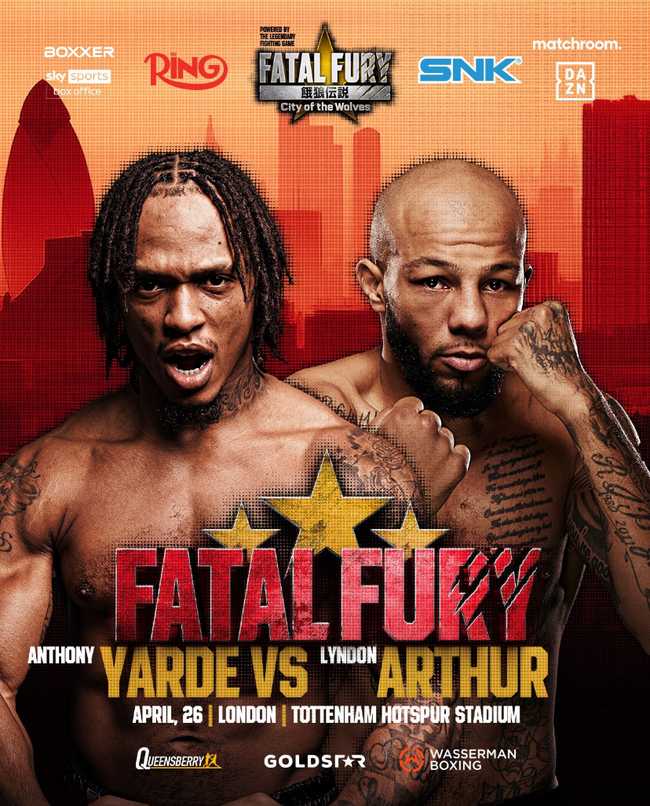 Fight poster showing Anthony Yarde and Lyndon Arthur in various poses.