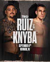 Fight poster showing Andy Ruiz and Damian Knyba in various poses.