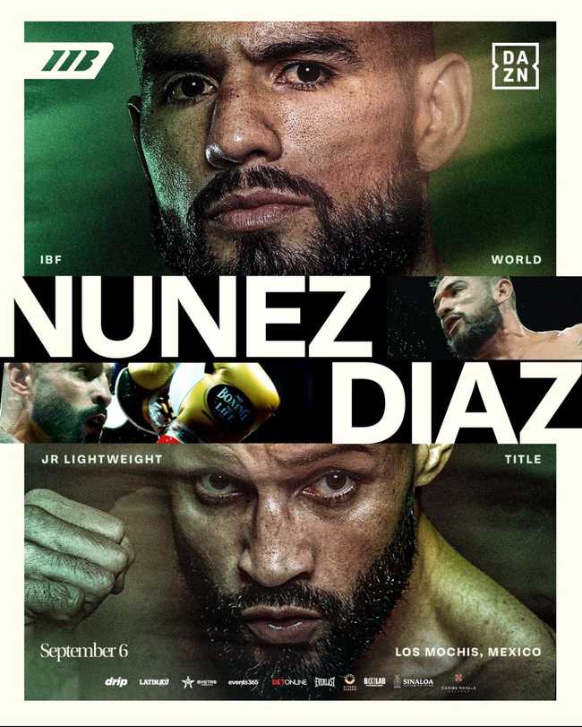 Fight poster showing Eduardo Nunez and Christopher Diaz-Velez in various poses.