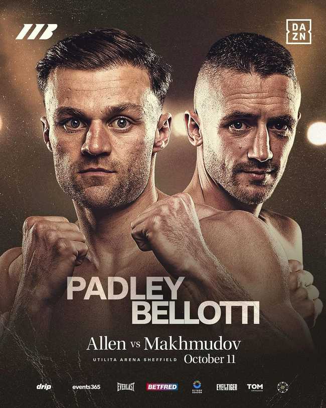 Fight poster showing Josh Padley and Reece Bellotti in various poses.