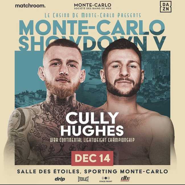 Fight poster showing Gary Cully and Maxi Hughes in various poses.