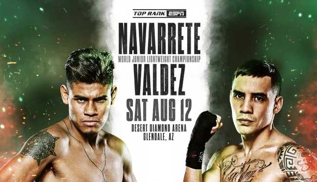 Fight poster showing Emanuel Navarrete and Oscar Valdez in various poses.