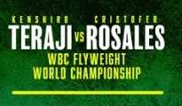 Fight poster showing Kenshiro Teraji and Cristofer Rosales in various poses.