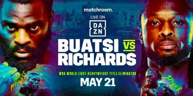 Fight poster showing Joshua Buatsi and Craig Richards in various poses.