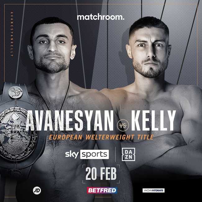 Fight poster showing David Avanesyan and Josh Kelly in various poses.