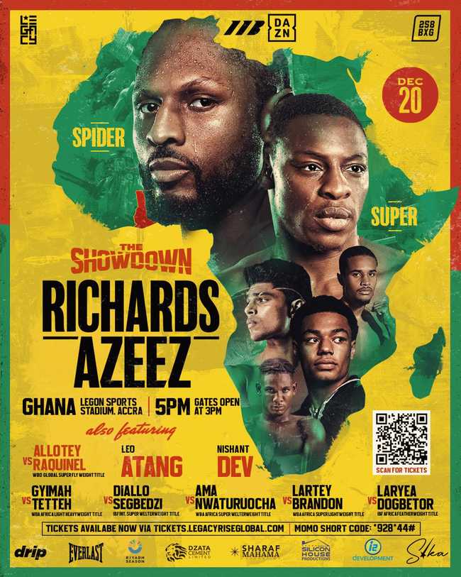Fight poster showing Craig Richards and Dan Azeez in various poses.
