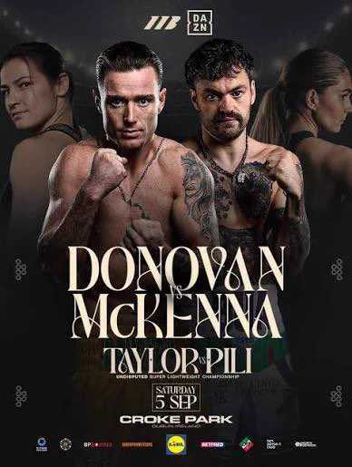 Fight poster showing Paddy Donovan and Tyrone McKenna in various poses.