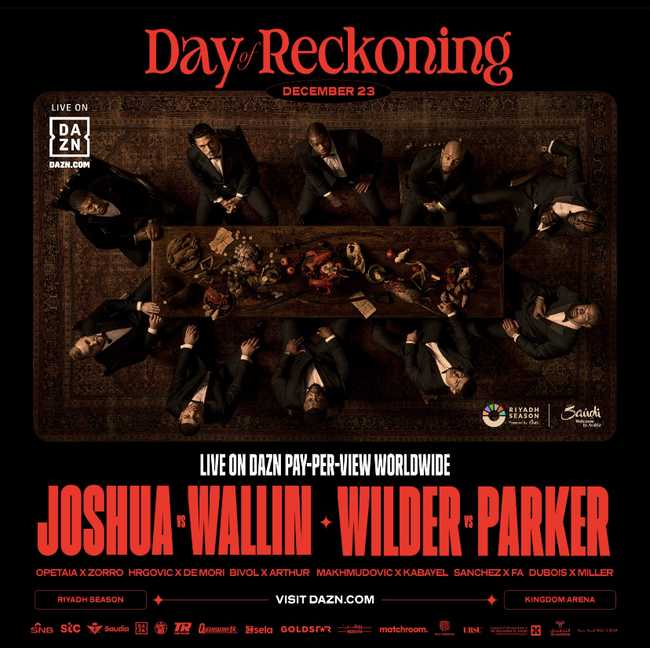 Fight poster showing Deontay Wilder and Joseph Parker in various poses.