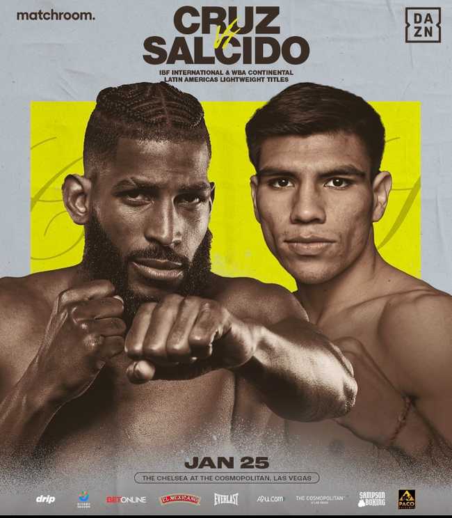 Fight poster showing Andy Cruz and Omar Salcido Gamez in various poses.