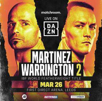 Fight poster showing Kiko Martinez and Josh Warrington in various poses.