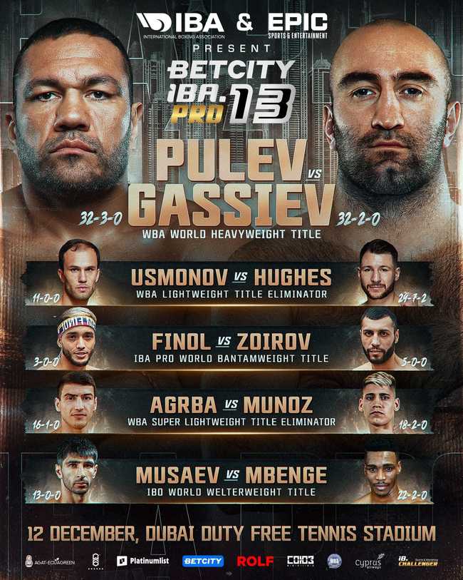 Fight poster showing Bakhodur Usmonov and Maxi Hughes in various poses.