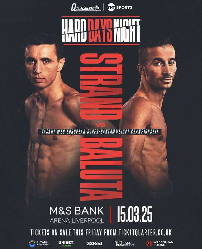 Fight poster showing Brad Strand and Ionut Baluta in various poses.