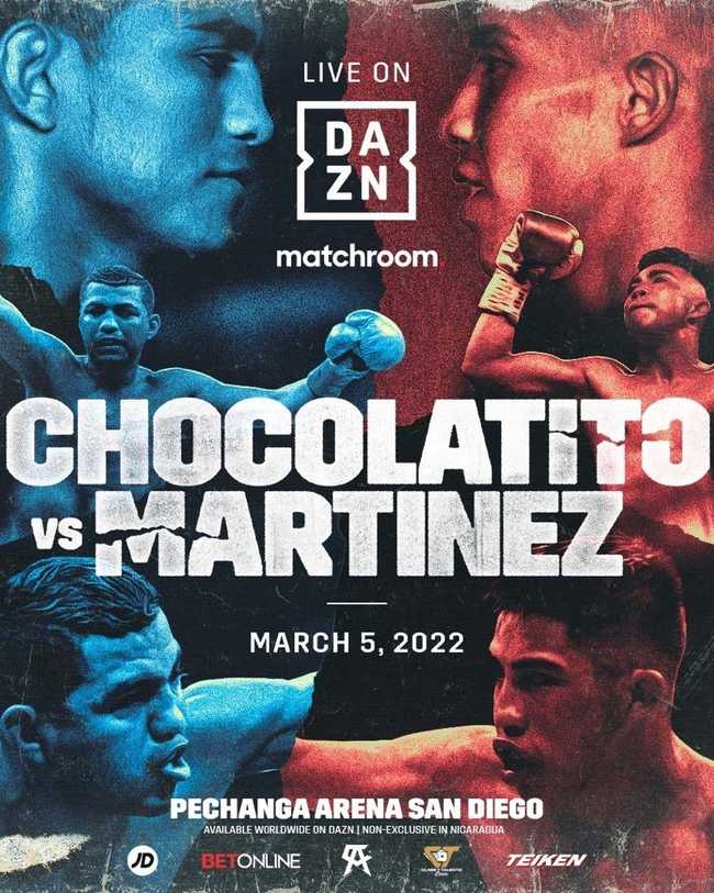 Fight poster showing Roman Gonzalez and Julio Cesar Martinez in various poses.
