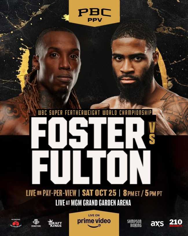 Fight poster showing O'Shaquie Foster and Stephen Fulton in various poses.