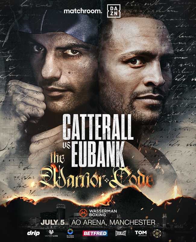Fight poster showing Jack Catterall and Harlem Eubank in various poses.