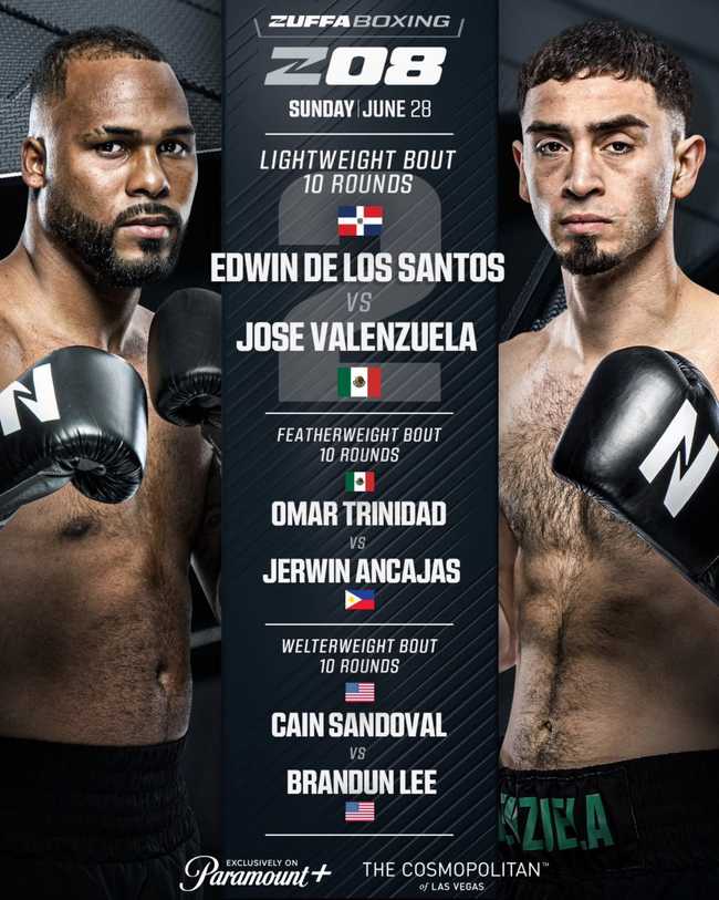 Fight poster showing Cain Sandoval and Brandun Lee in various poses.