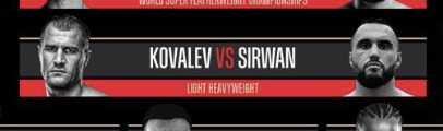 Fight poster showing Sergey Kovalev and Robin Serwan Safar in various poses.
