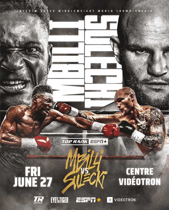 Fight poster showing Christian Mbilli and Maciej Sulecki in various poses.