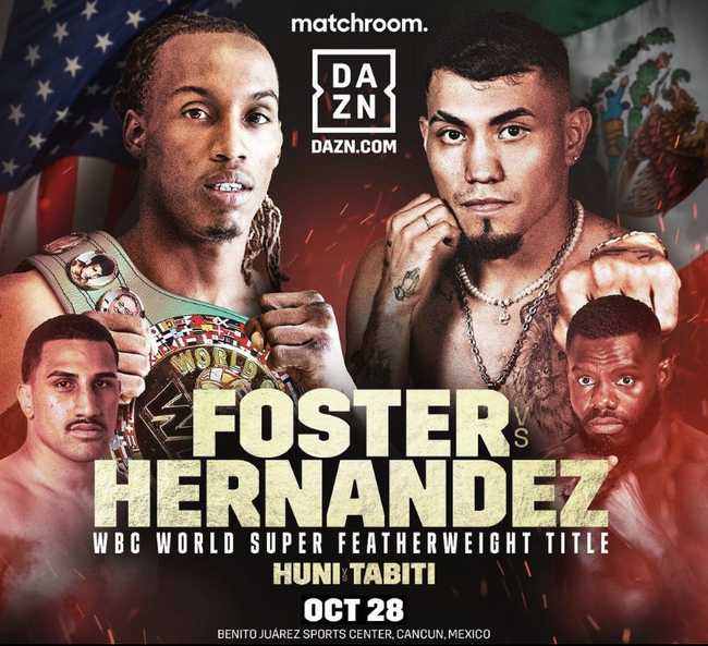 Fight poster showing O'Shaquie Foster and Eduardo Hernandez in various poses.
