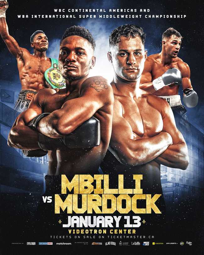 Fight poster showing Christian Mbilli and Rohan Murdock in various poses.