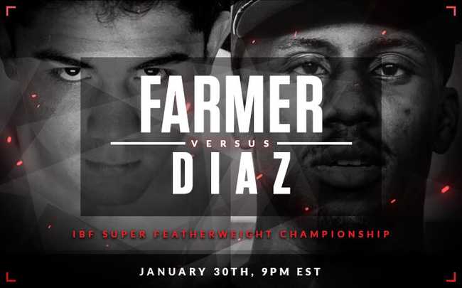 Fight poster showing Tevin Farmer and Joseph Diaz in various poses.