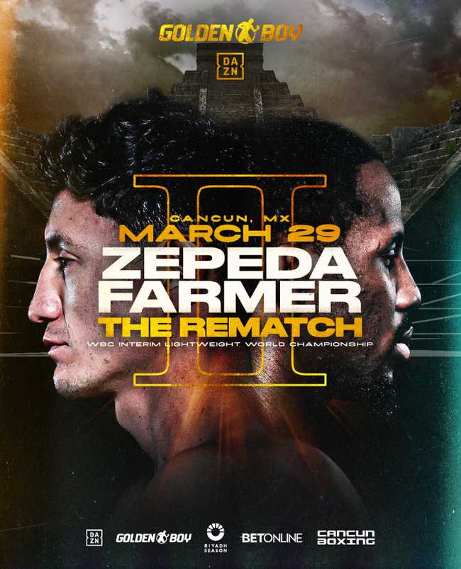 Fight poster showing William Zepeda and Tevin Farmer in various poses.