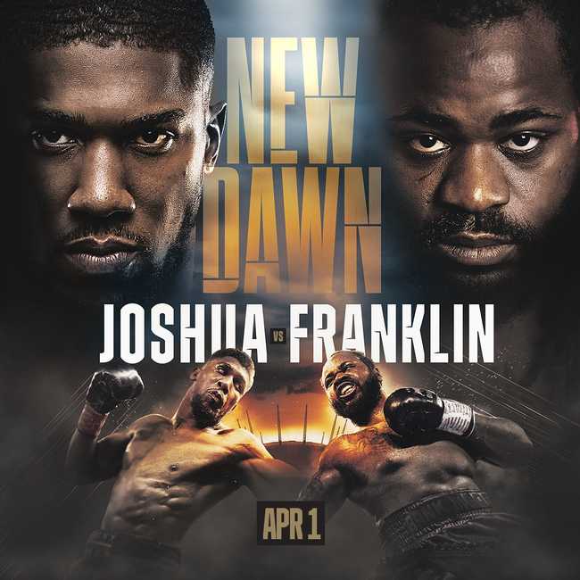 Fight poster showing Anthony Joshua and Jermaine Franklin in various poses.