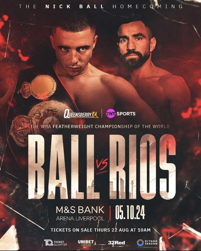 Fight poster showing Nick Ball and Ronny Rios in various poses.