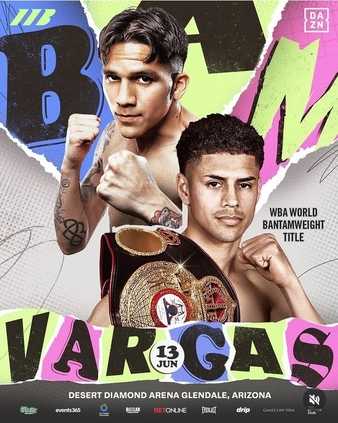 Fight poster showing Antonio Vargas and Jesse Rodriguez in various poses.