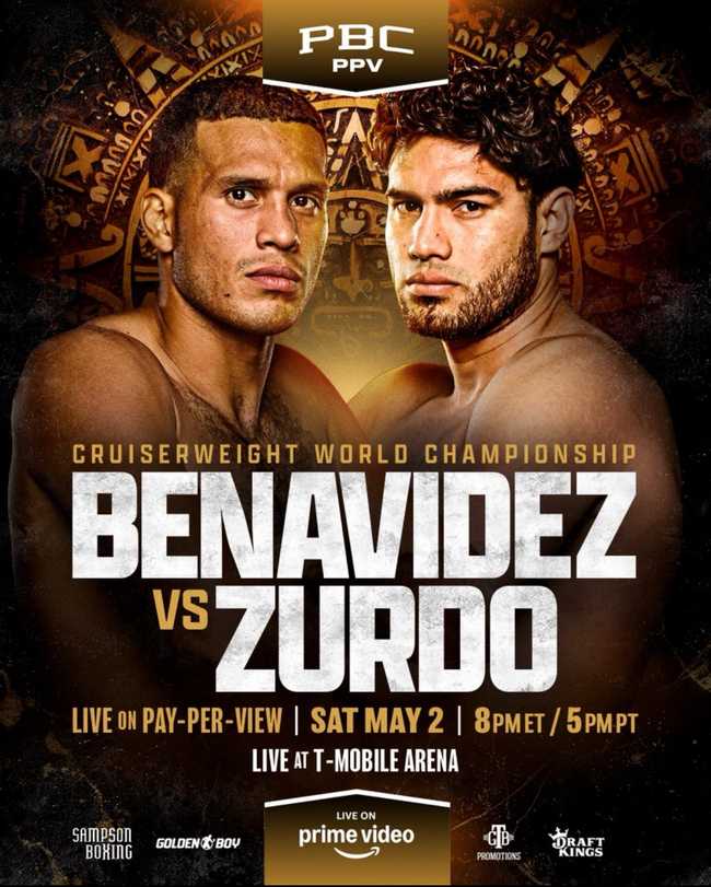 Fight poster showing Gilberto Ramirez and David Benavidez in various poses.