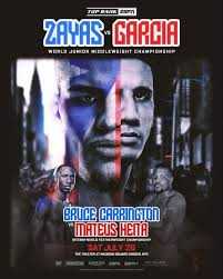Fight poster showing Xander Zayas and Jorge Garcia Perez in various poses.