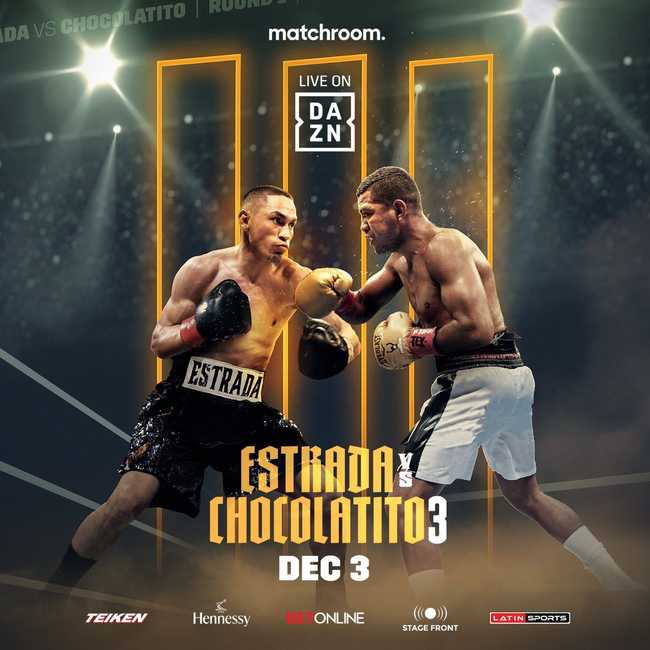Fight poster showing Juan Francisco Estrada and Roman Gonzalez in various poses.