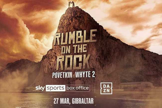 Fight poster showing Alexander Povetkin and Dillian Whyte in various poses.