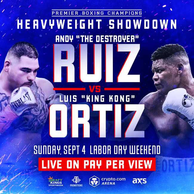Fight poster showing Andy Ruiz and Luis Ortiz in various poses.