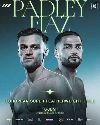 Fight poster showing Josh Padley and Aqib Fiaz in various poses.