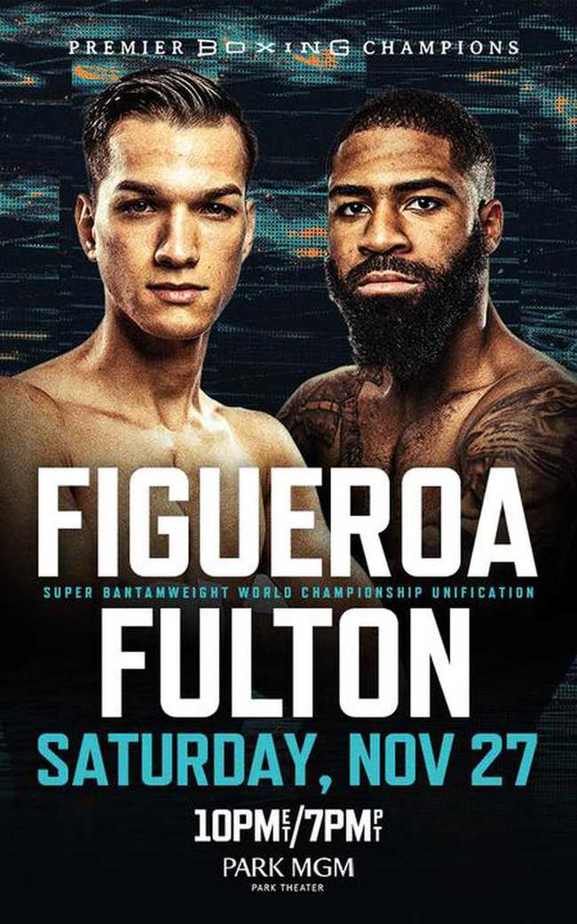 Fight poster showing Stephen Fulton and Brandon Figueroa in various poses.