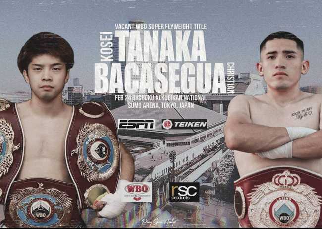 Fight poster showing Kosei Tanaka and Christian Bacasegua in various poses.