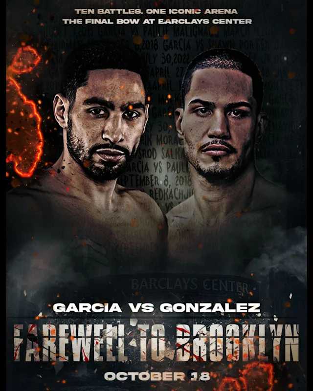 Fight poster showing Danny Garcia and Daniel Gonzalez in various poses.