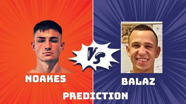 Fight poster showing Sam Noakes and Patrik Balaz in various poses.