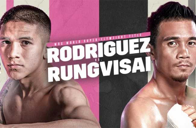 Fight poster showing Jesse Rodriguez and Srisaket Sor Rungvisai in various poses.