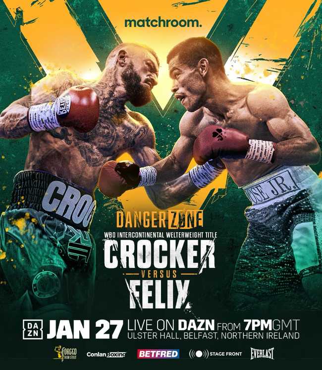 Fight poster showing Lewis Crocker and Jose Felix in various poses.
