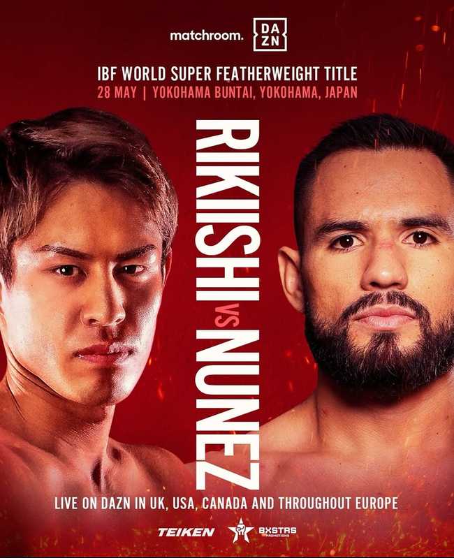 Fight poster showing Masanori Rikiishi and Eduardo Nunez in various poses.