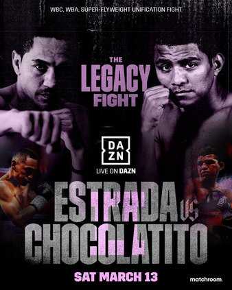 Fight poster showing Juan Francisco Estrada and Roman Gonzalez in various poses.
