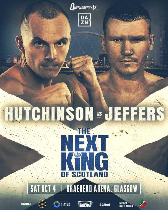 Fight poster showing Willy Hutchinson and Mark Jeffers in various poses.