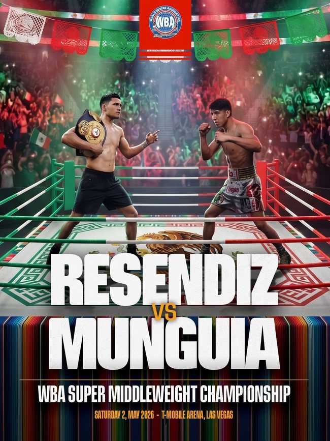 Fight poster showing Jaime Munguia and Armando Resendiz in various poses.