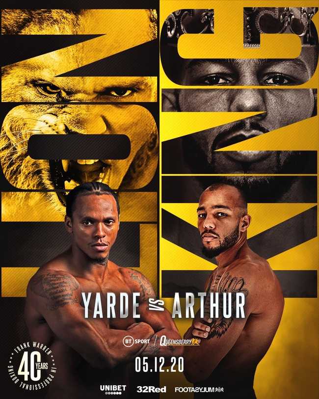Fight poster showing Anthony Yarde and Lyndon Arthur in various poses.